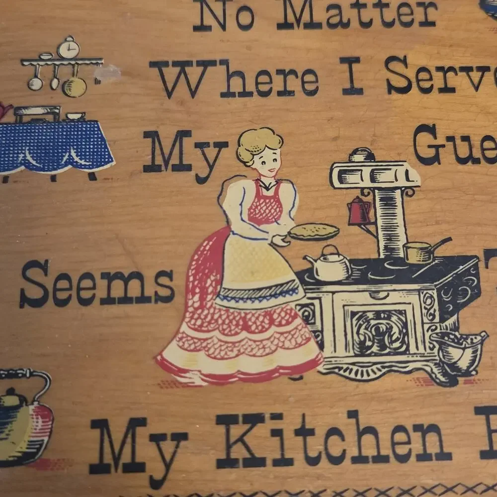 Vtg Woodcroftery Pennsylvania Dutch Like My Kitchen Best Wood Wall Sign Tray 12